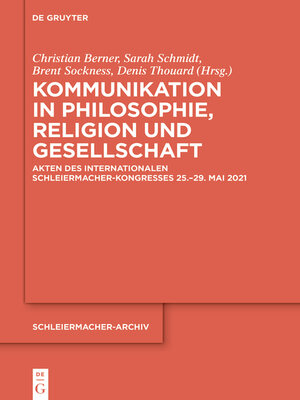 cover image of Kommunikation in Philosophie, Religion und Gesellschaft